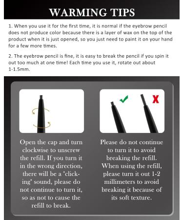 Waterproof Black Eyebrow Pencil Set 12Pcs Retractable Brow Micro Professional Eyebrow Pencil Ultra Fine Long Lasting Women Eye Makeup for Perfect Eye Liner Brows Shaping & Filling Brow Gel Pen- 01 01 Black - Buy Online on GoSupps.com