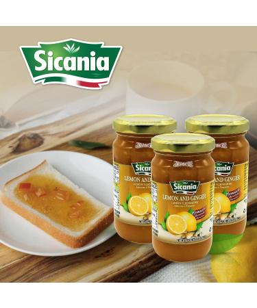 Sicania Italian Lemon Ginger Marmalade (Pack of 3) - Made in Sicily | Artisanal Jams & Preserves | Ideal for Breakfast, Snacks, and Gifting - Buy Online on GoSupps.com