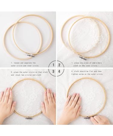 6PCS Matchne Bamboo Embroidery Hoops - 4 to 10 Inch Sizes - Easy Tighten/Loosen - Cross Stitch & Needlework Supplies - Crafts - Buy Online on GoSupps.com