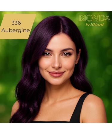 BIONDA Brilliant Permanent Hair Dye & Coloration 336 Eggplant 100 ml 100 gray hair coverage with argan oil nourishing oil formula intensive color shine roots & full lengths - Buy Online on GoSupps.com