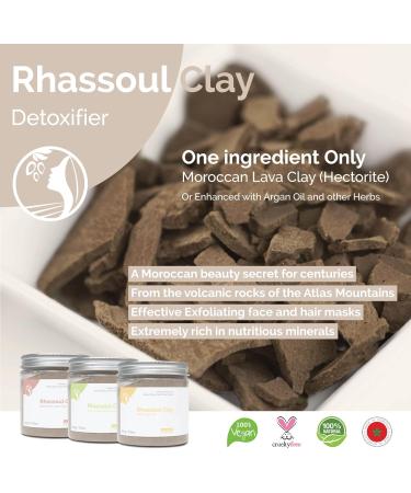 Fatima's Garden Rhassoul Clay 100% Natural Moroccan Ghassoul Clay Powder - 15oz / 425g | Enriched with Argan & 6 Herbs for Cleansing, Softening & Purifying - Buy Online on GoSupps.com
