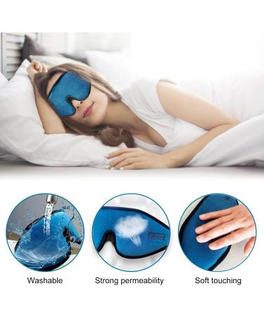 Weighted 3D Eye Sleeping Mask | Patented Design for 100% Blackout | Comfort Lightweight Washable | Men Women | Blue - Buy Online on GoSupps.com