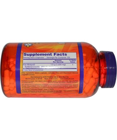 Now Foods Kre-Alkalyn Creatine 240 Capsules - Enhance Performance & Recovery | International Shipping Available - Buy Online on GoSupps.com