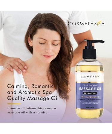 Cosmetasa Lavender Massage Oil for Cellulite & Sore Muscles - Relaxation & Relief | International Shipping - Buy Online on GoSupps.com
