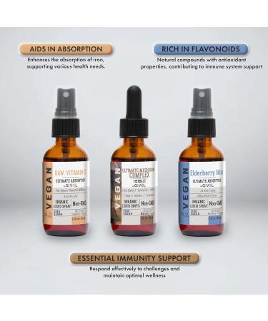 Antioxidant Powerhouse Bundle - Elderberry Raw Vitamin C Mushroom Complex - Nutriments Phytonutrients & Cognitive Well-Being All in One Package - Multivitamins - 2 Fl Oz - 240 Days Supply b) Elderberry Mist-Mushroom Comp  - Buy Online on GoSupps.com