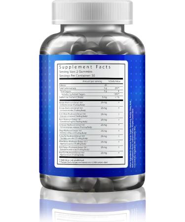Gusevit Mushroom Gummies 10 Super Mushrooms for Immune Support Focus & Energy - with Lions Mane Reishi & Cordyceps 60 Count - Vegan & Gluten Free - Buy Online on GoSupps.com