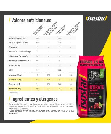  Isostar Isostar - Hydrate & Perform Cranberry and Red Fruit Flavor - Isotonic Drink Powder - 1.5 kg (37 servings) - Buy Online on GoSupps.com