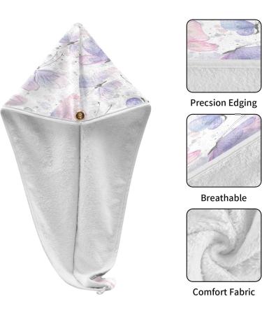 Butterflies Dry Hair Cap Set - 2 Piece Quick Drying Towel & Soft Button Headband | Super Absorbent Comfort for All Hair Types | International Shipping - Buy Online on GoSupps.com