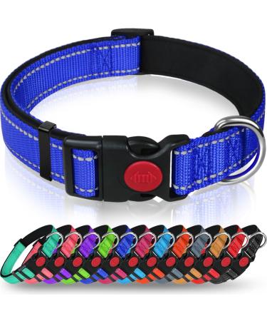 Taglory dog collar soft padded neoprene nylon dog collar for puppies adjustable and reflective for training dark blue XS (1 -pack) dark blue - Buy Online on GoSupps.com