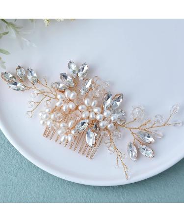 Beusoulover Bridal Hair Accessories Set - 5 Pieces for Women and Girls - Pearl Hair Comb + 4 Silver Hair Pins - Perfect for Brides, Bridesmaids, and Mothers of Brides - Vintage Gold Headpieces - Buy Online on GoSupps.com