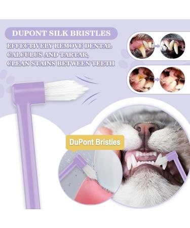 VVHOMIFE Cat Toothbrush Complete Kitty Dental Care Kit with Teeth Whitening Tracker - Premium Brushes for Cats Easy Oral Hygiene & Gap Cleaning-cat - Buy Online on GoSupps.com