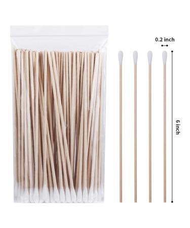 Tifanso 6 Inch Wooden Cotton Swabs for Ears - 100 count, White01 - Cleaning Cotton Tipped Swabs - Buy Online on GoSupps.com