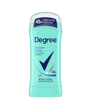 Degree Original Antiperspirant Deodorant Shower Clean 48-Hour Sweat & Odor Protection Antiperspirant for Women 2.6 oz rose and jasmine blended with delicate fruit 2.6 Ounce (Pack of 1)