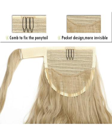 Tess Middle Blond Ponytail Hair Extensions - Clip-in Corn Wave Zopf - Real Hair Look - 20 (50cm) - 90g - Affordable Velcro Connection - Buy Online on GoSupps.com