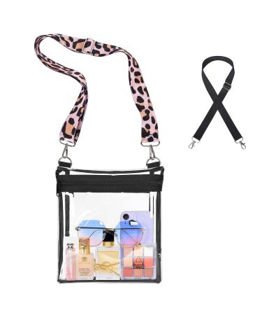 Unijoy Clear Bag Stadium Approved Purse Small Crossbody Concert Bags for Women Men - Transparent See Through Plastic Messenger Handbags for Sports Events Festivals
