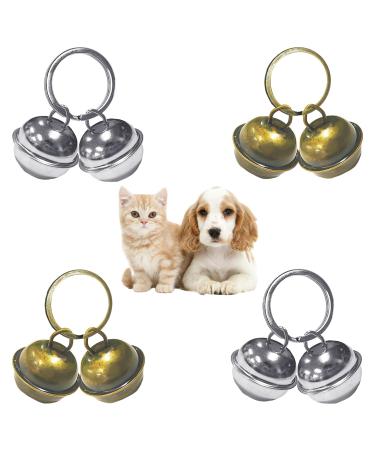 Maxquu 8 pieces of loud dog and cat necklocks 4 pieces of key rings retro-sounded pet neck straps pet tracking bells suitable for pet training for cats and dogs