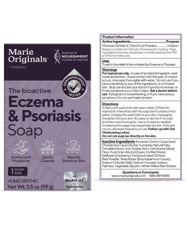 Marie Originals Eczema Face Soap Body Wash Bar All Natural Psoriasis Dermatitis Treatment for Dry Itchy Flaky Skin Relief Gentle Detoxifying Healing Anti-Itch Cleansing Skincare (Pack of 2) 3.50 Ounce (Pack of 2) - Buy Online on GoSupps.com