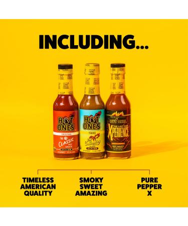 HOT ONES Hot Sauce Challenge Set Season 25 Hot Sauce Made with Natural Ingredients - 5 fl Oz - Pack Of 10 - Buy Online on GoSupps.com