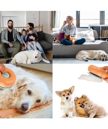 BNFGD 1Pcs Pet Hair Cleaner Brush Cute Cat Brush Dog Brush Pet Combing Brush Pet Combing Brush with Hair Removal Button Artifact for Stroking Cats and Dogs Pet Hair Cleaner Brush(Orange) - Buy Online on GoSupps.com