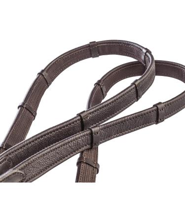 Buy SUNRIDE Divisible Rubber Reins for Horses - Soft Genuine Leather & Non-Slip Rubber (Full 280 cm Brown) - International Shipping Available - Buy Online on GoSupps.com