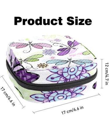 Menstrual Bag with Zipper for Women & Girls - Stylish Dragonfly Painting - Shop Internationally - Buy Online on GoSupps.com