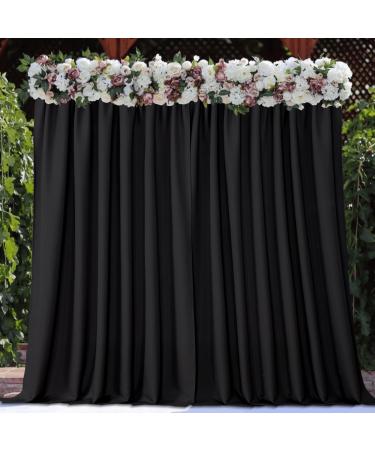 Joydeco Black Backdrop Curtain for Parties Wedding, 10x10 Wrinkle Free Black Backdrop Drapes for Birthday Party Home Party, Curtains Backdrop 5ftx10ft 2 Panels with Rod Pockets Black 5ft x 10ft x 2 panels