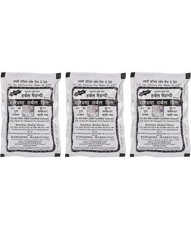 QURA Karishma Herbal Henna Mehendi for Unisex (Black 200 g) Pack of 3