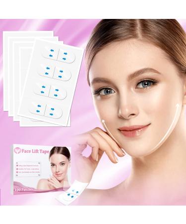 Face Lift Tape Face Tape Lifting Invisible Face Lift Tapes and Bands Makeup Neck Tape Instant Face Eye Lift Facelift Tape for Jowls Double Chin Secret Lift Face Lifter Tape Waterproof (100 PCS)