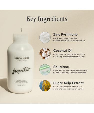 Jupiter Color Safe Dandruff Shampoo & Conditioner - Vegan, Sulfate-Free, 9.5 fl oz - Relieves Dry, Flaky, Itchy Scalp - Buy Online on GoSupps.com