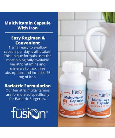 Bariatric Fusion One Per Day Bariatric Multivitamin with Iron | Easy to Swallow Capsule | 90 Count - Buy Online on GoSupps.com
