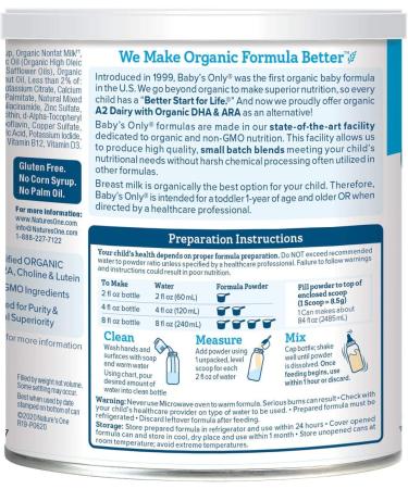 Nature's One Baby's Only Premium Dairy Toddler Formula 12.7 oz (12-36 Months) - Organic Nutrition - Buy Online on GoSupps.com