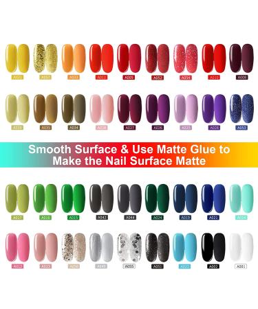 39 Pcs Gel Nail Polish Set - 36 Colors UV LED Soak Off Nail Gel Kit with Glossy & Matte Top Coat - Popular Nail Art Colors - Buy Online on GoSupps.com