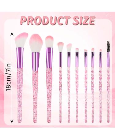10 PCS Glitter Crystal Makeup Brush Set - Cute Bling Professional Synthetic Brushes for Eyes Lips & Face - Perfect for Women - Shop Internationally - Buy Online on GoSupps.com