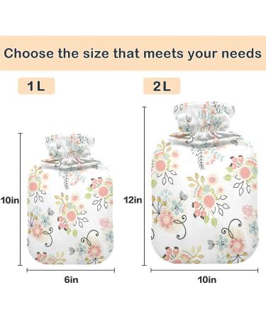 Naanle Paisley Flower Hot Water Bottle 2L Transparent Heat Bottle for Bed Hand & Foot Warmer Pain Relief & Cold Therapy | International Shipping - Buy Online on GoSupps.com