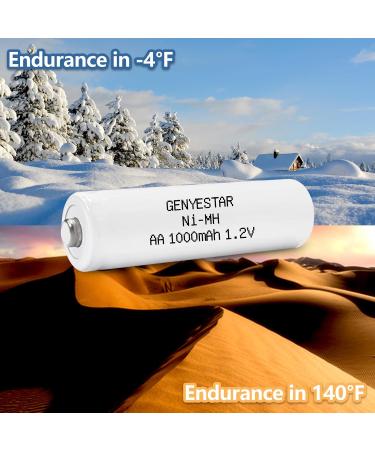 Rechargeable AA Batteries 1000mAh - NIMH 1.2V Double A - Pre-Charged Solar Batteries for Lights Remotes & Devices - 8 Pack - Buy Online on GoSupps.com