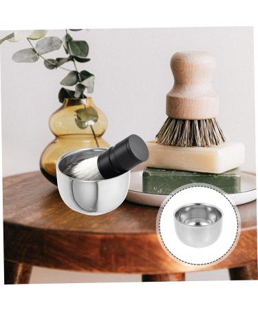Solustre 3-Pack Silver Metal Shaving Bowl & Soap for Men | Premium Razor Cup Shaving Equipment - 7.2x7.2x5cm - Buy Online on GoSupps.com