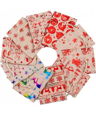 PLAFOPE 1 Set Countdown Christmas Bag Christmas Decoration Bags Advent Calendar Bag Linen Blue 10x14x0.5cm Blue - Buy Online on GoSupps.com