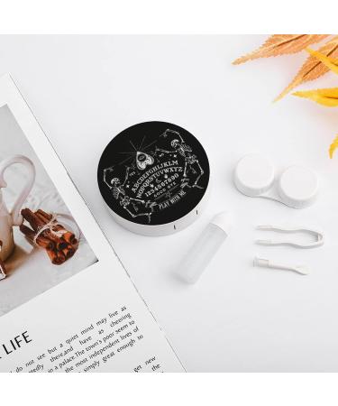 Buy Bagea-Ka Vintage Skeleton Magic Ouija Contact Lens Case Kit | Black Pattern Eye Care Box with Tweezers & Solution for Home & Travel - Buy Online on GoSupps.com