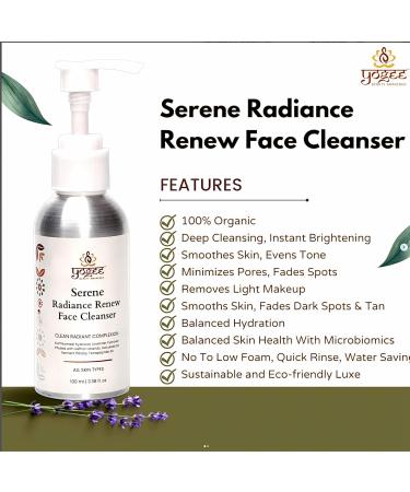 YOGEE Serene Radiance Renew Face Cleanser - 100% Natural Organic Skincare for All Skin Types | Hydrating & Balancing 100 ML - Buy Online on GoSupps.com