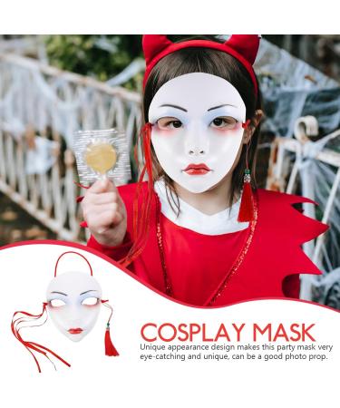 Alipis Japanese Kabuki Kitsune Full Face Masquerade Mask | Carnival Mardi Gras & Cosplay Costume Accessories - Buy Online on GoSupps.com