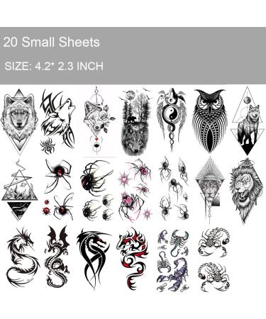 35 Long Lasting Tribal Totem Temporary Tattoos for Men and Women - Dragon, Scorpion, Large Fake Tattoo Stickers - Buy Online on GoSupps.com