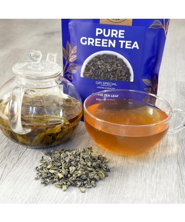 Ceylon Green Tea Gun Powder GP1 - High Grown Loose Leaf with Mellow & Smoky Taste | 100g Loose Tea - Buy Online on GoSupps.com