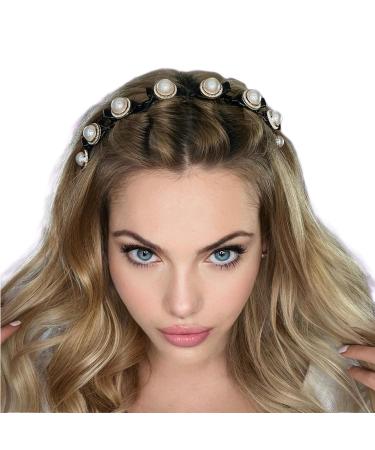 Double-Layered Headbands with Clip - Imitation Diamonds and Pearl | BeautyHair - Buy Online on GoSupps.com