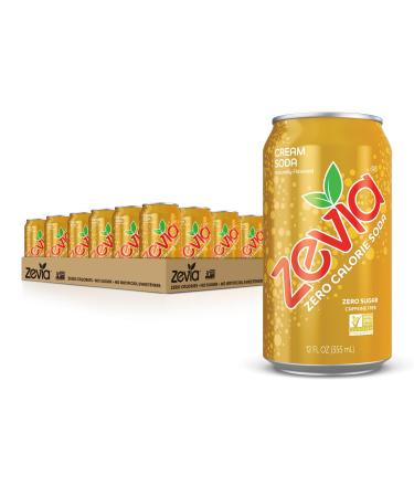 Zevia Zero Calorie Cream Soda 12 Ounce Cans (Pack of 24) Cream Soda 12 Fl Oz (Pack of 24)