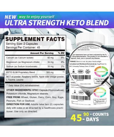 Keto Diet Pills with Exogenous Ketones & ACV for Fat Burners- Boost Energy, Focus & Metabolism, Manage Cravings - 90 Count - Buy Online on GoSupps.com