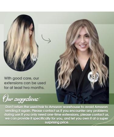 Hetto Real Hair Clip-In Extensions - Ash Blonde Highlights #18/613 | 120g 50cm Remy Hair | Premium Quality - Buy Online on GoSupps.com