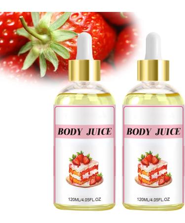 Body Juice Oil, 120 ml Body Oil for Women, Body Oil. (2 x Strawberry)