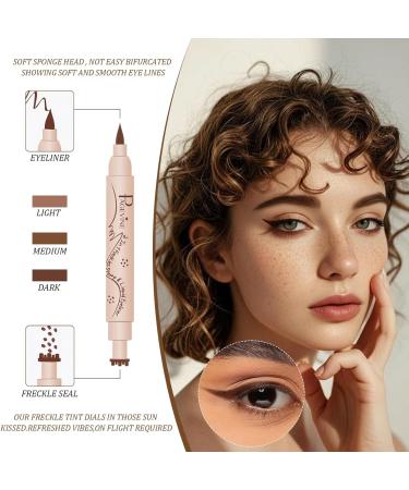 Rbleote 3 Freckle Pens 2in1 Freckle Pen Eyeliner Natural and Realistic Freckles Waterproof Freckle Remover Suitable for Daily Makeup and Festivals - Buy Online on GoSupps.com