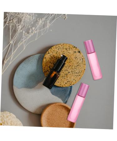 Fomiyes 10-Pack Frosted Roll Bottles for Essential Oils & Perfume | Empty High White Glass Phiole | 8.5x1.8cm Pink Roller Ball Bottles - Buy Online on GoSupps.com