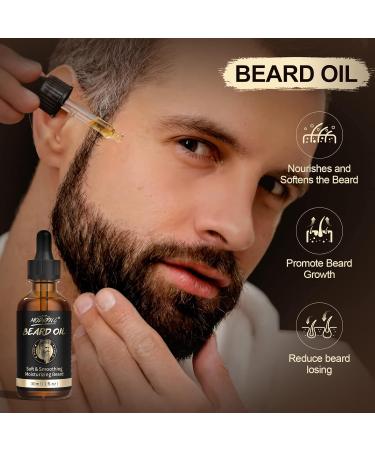 POP Modern.c 6-Part Beard Care Set - Shampoo Oil Balm Comb & Scissors - Perfect Gift for Men | Valentine's Day Christmas Father's Day & Birthdays - Buy Online on GoSupps.com